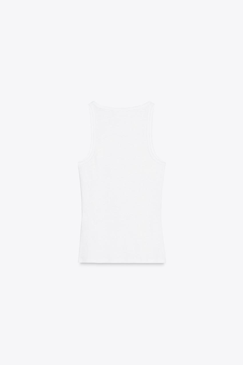 COTTON AND LINEN BLEND T-SHIRT