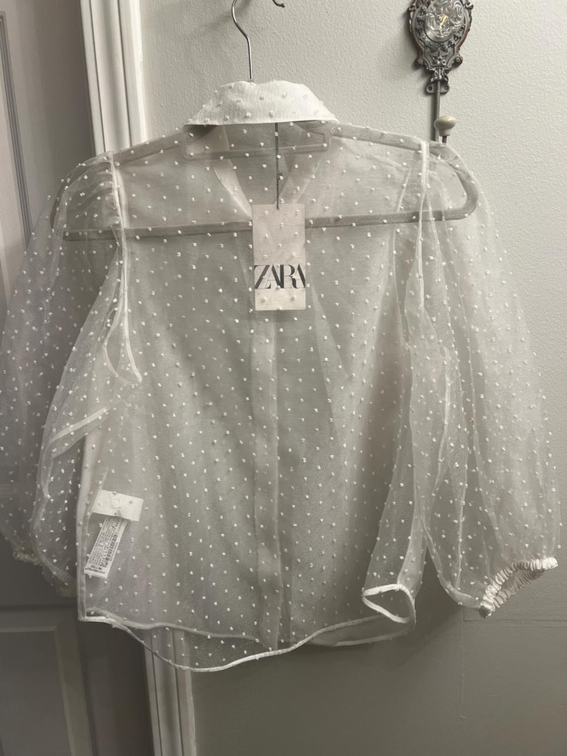SEMI-SHEER SWISS DOT BLOUSE - Image 2