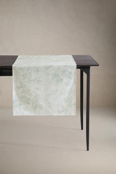PLANT PRINT TABLE RUNNER - GREENISH by Zara - Image 0