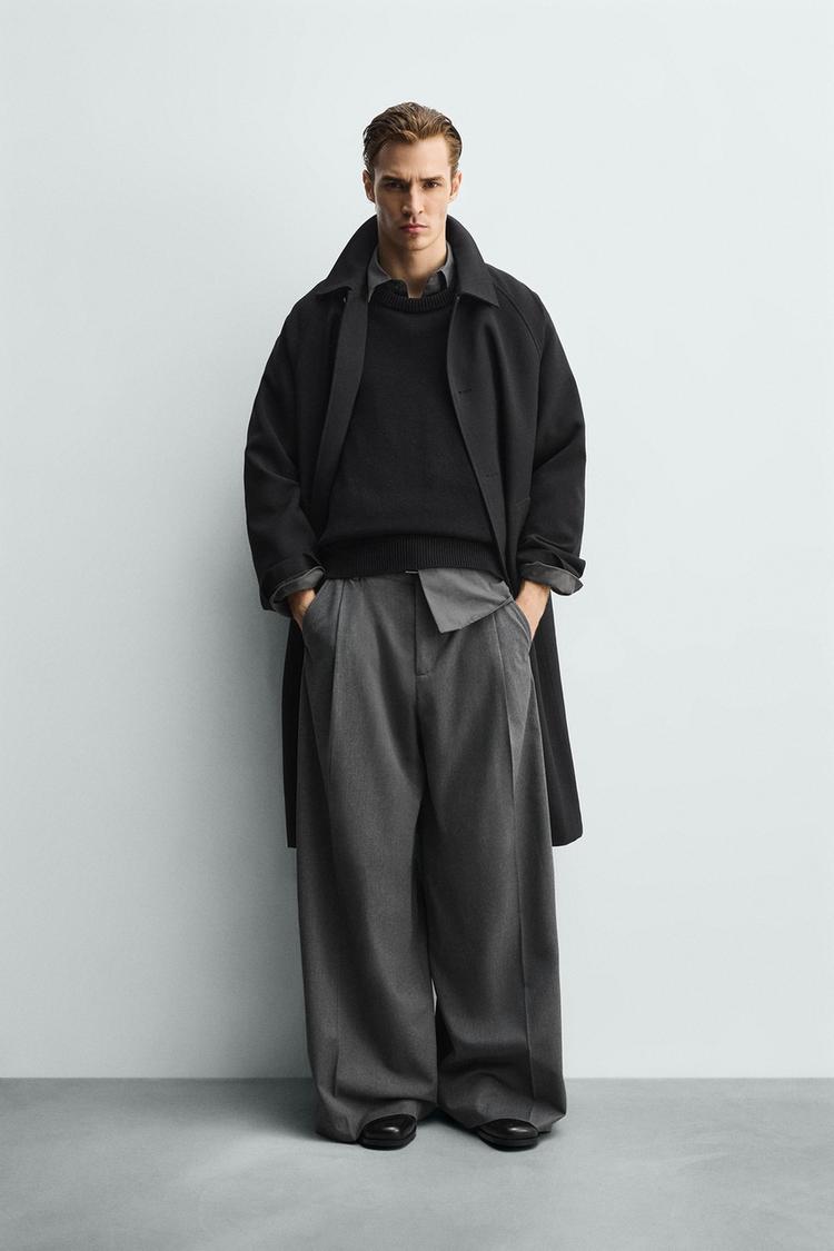 ZARA WIDE-LEG PLEATED TROUSERS