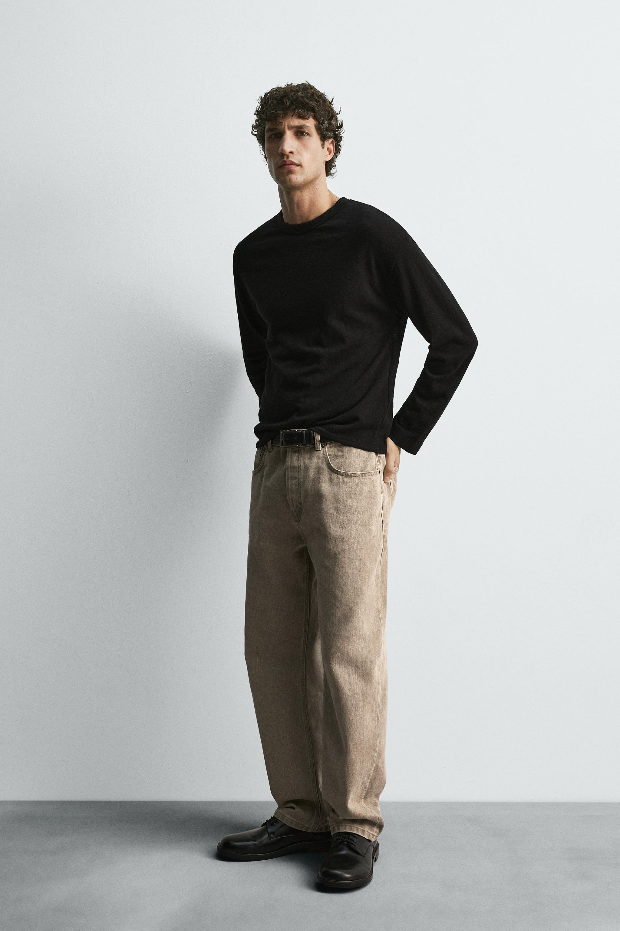 スリムストレートフィットジーンズ - アースカラー | ZARA Japan