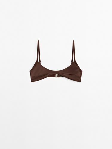 Zara Bikini top with central seam - Brown