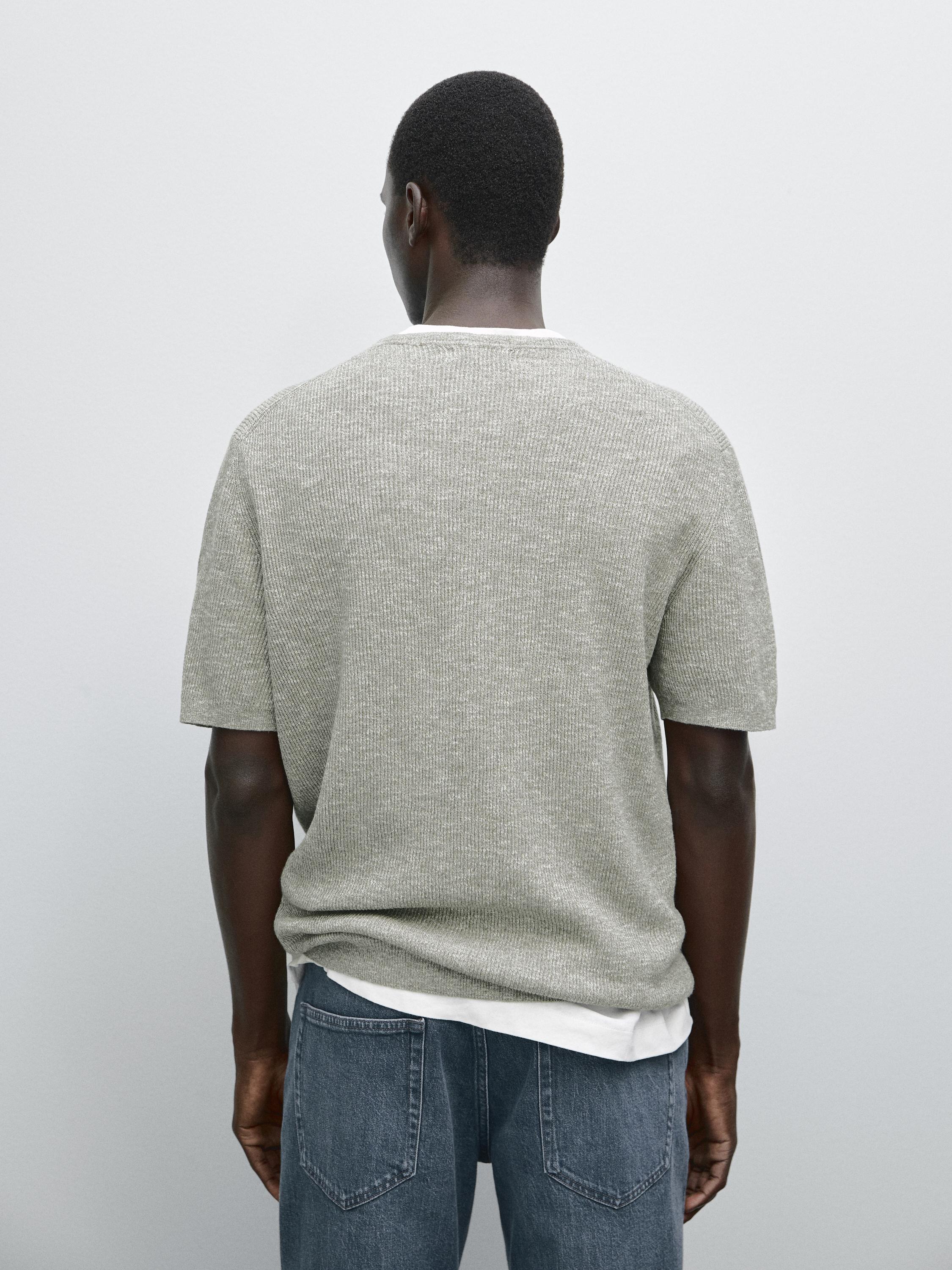 Short sleeve mouliné knit T-shirt