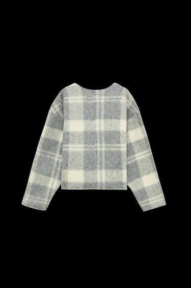 SUDADERA CUADROS SOFT - Grises de Zara