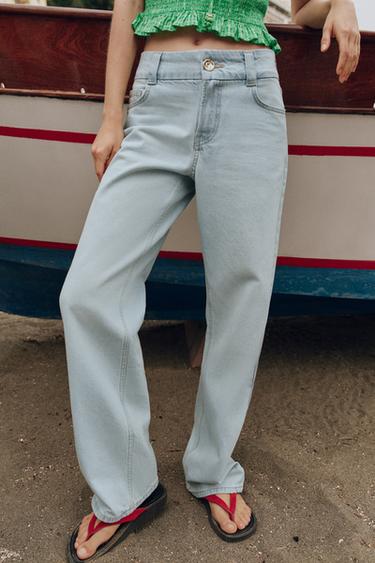Z1975 WIDE WAIST HIGH-WAIST STRAIGHT JEANS - Light blue by Zara