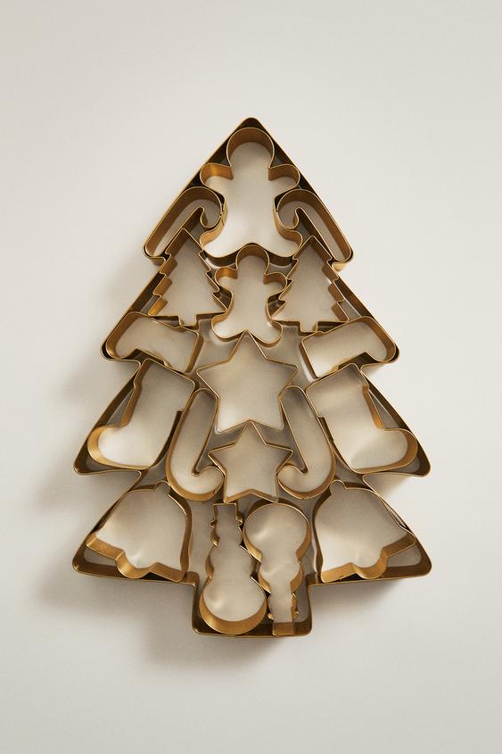 CHRISTMAS BISCUIT CUTTER SET (SET OF 10) - Golden by Zara - Image 0