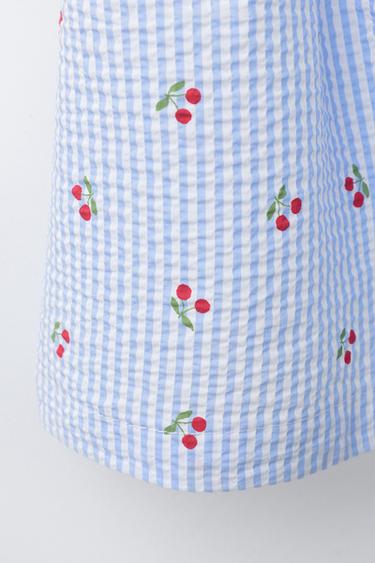 ROBE BIMATIÈRE SEERSUCKER IMPRIMÉE - Bleu clair de Zara - Image 3