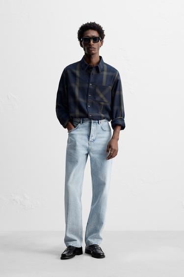 JEANS STRAIGHT FIT ANKLE - Azul claro de Zara