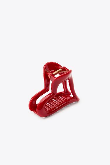 HEART SHEEPSKIN CLIP - Red by Zara - Image 3