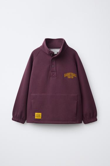 SWEAT IMPRIMÉ BASKET-BALL - Violet de Zara