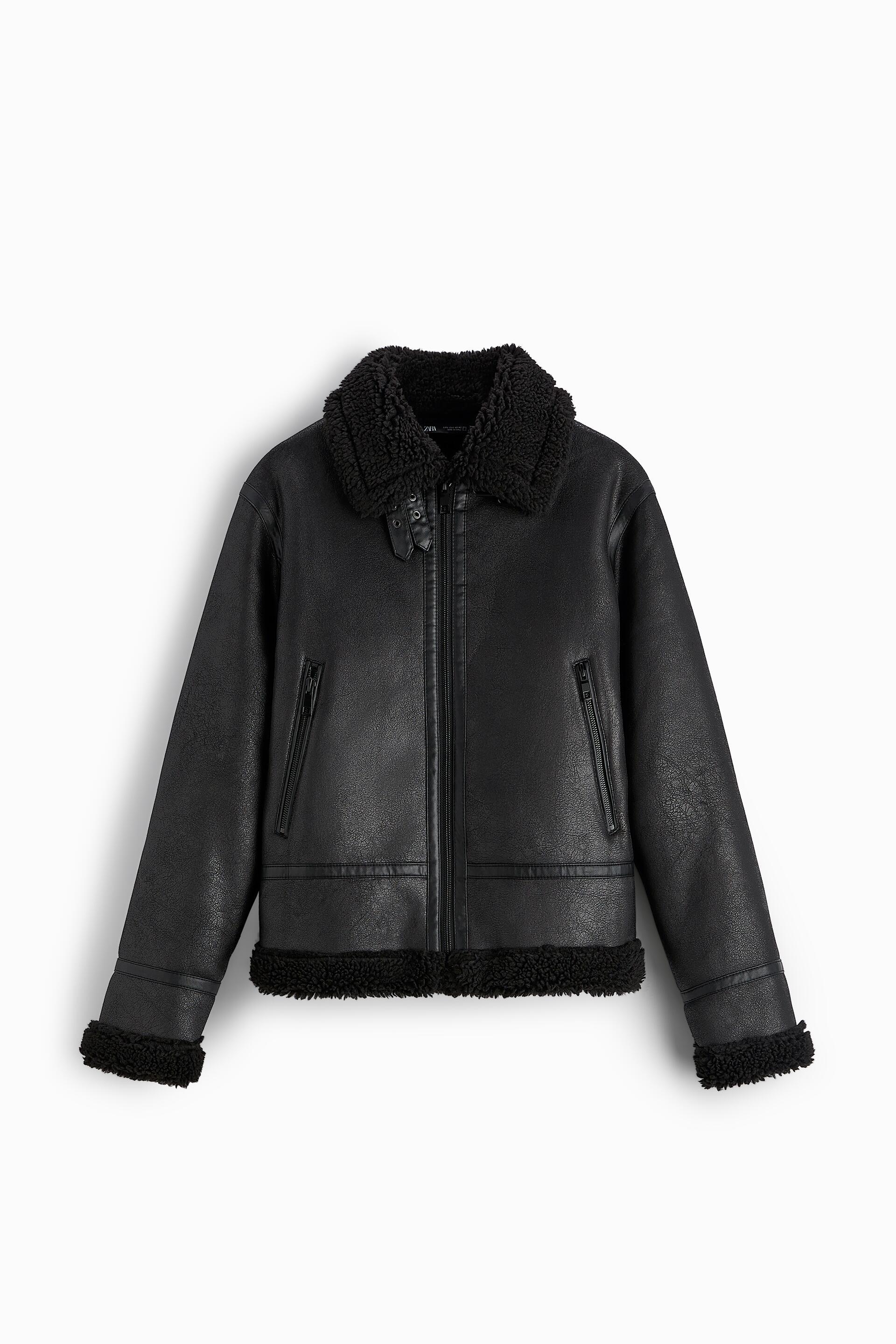 DOUBLE-FACED FAUX LEATHER JACKET - Black | ZARA Spain