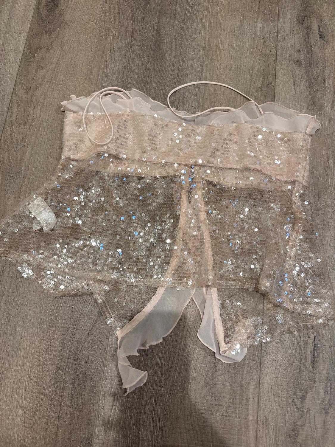 CONTRASTING SEQUIN LINGERIE STYLE TOP - Image 2