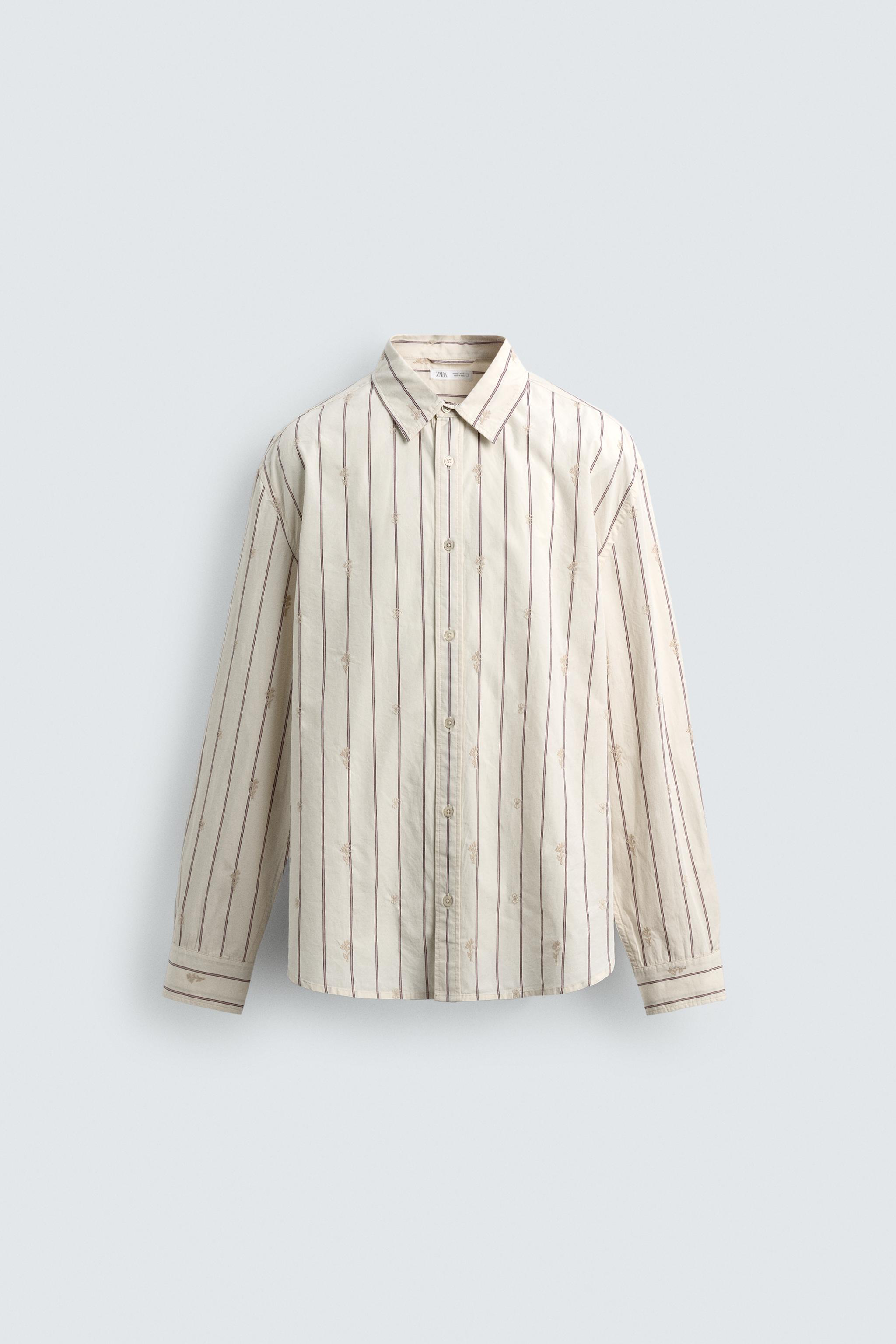CHEMISE À RAYURES BRODERIE FLORALE