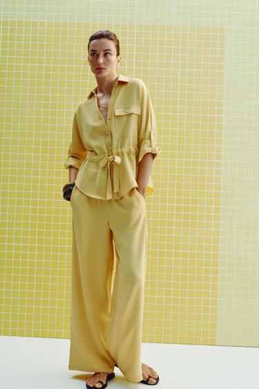 WIDE FLOWING TROUSERS - Yellow by Zara