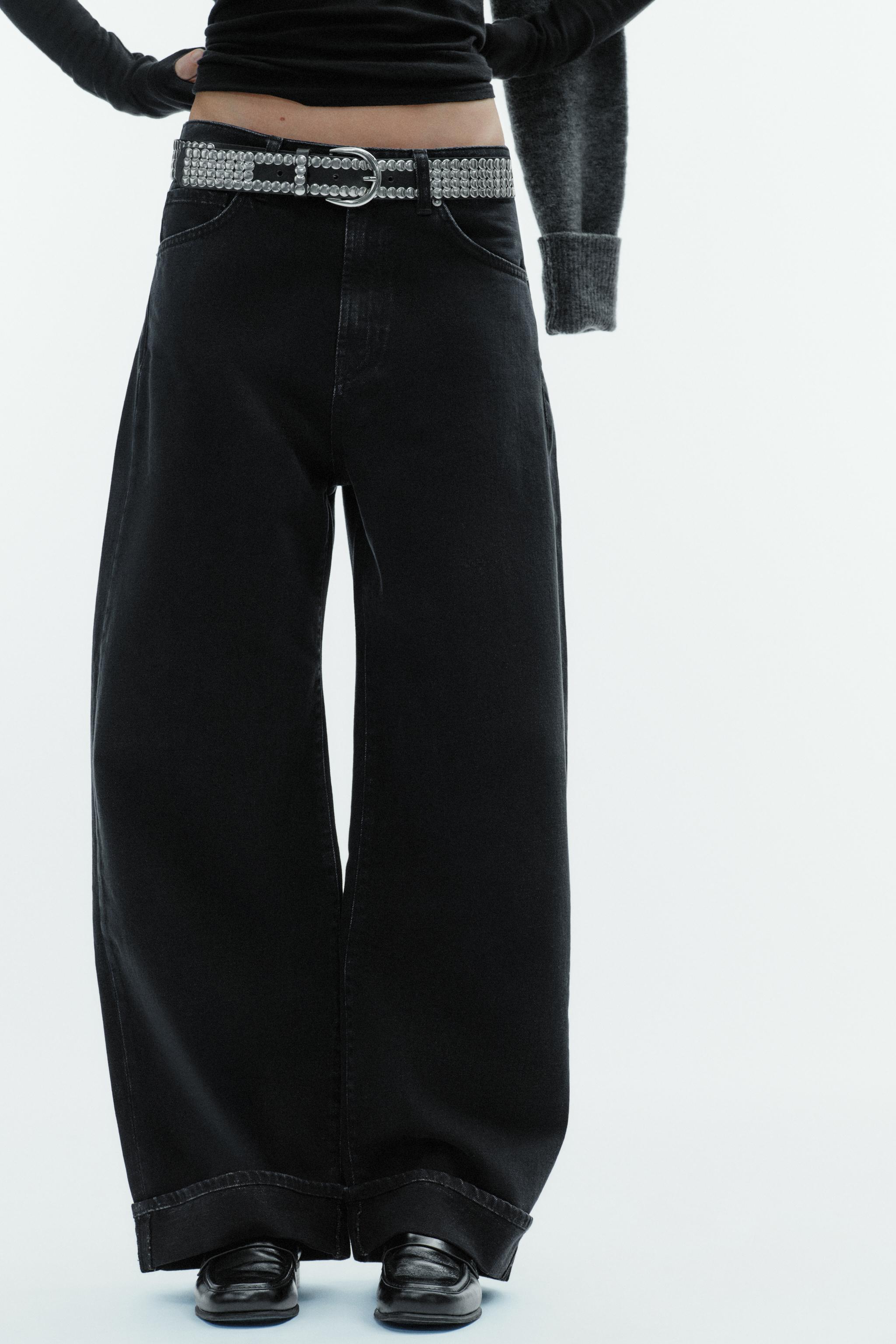 TRF MID-RISE FOLDED BAGGY JEANS