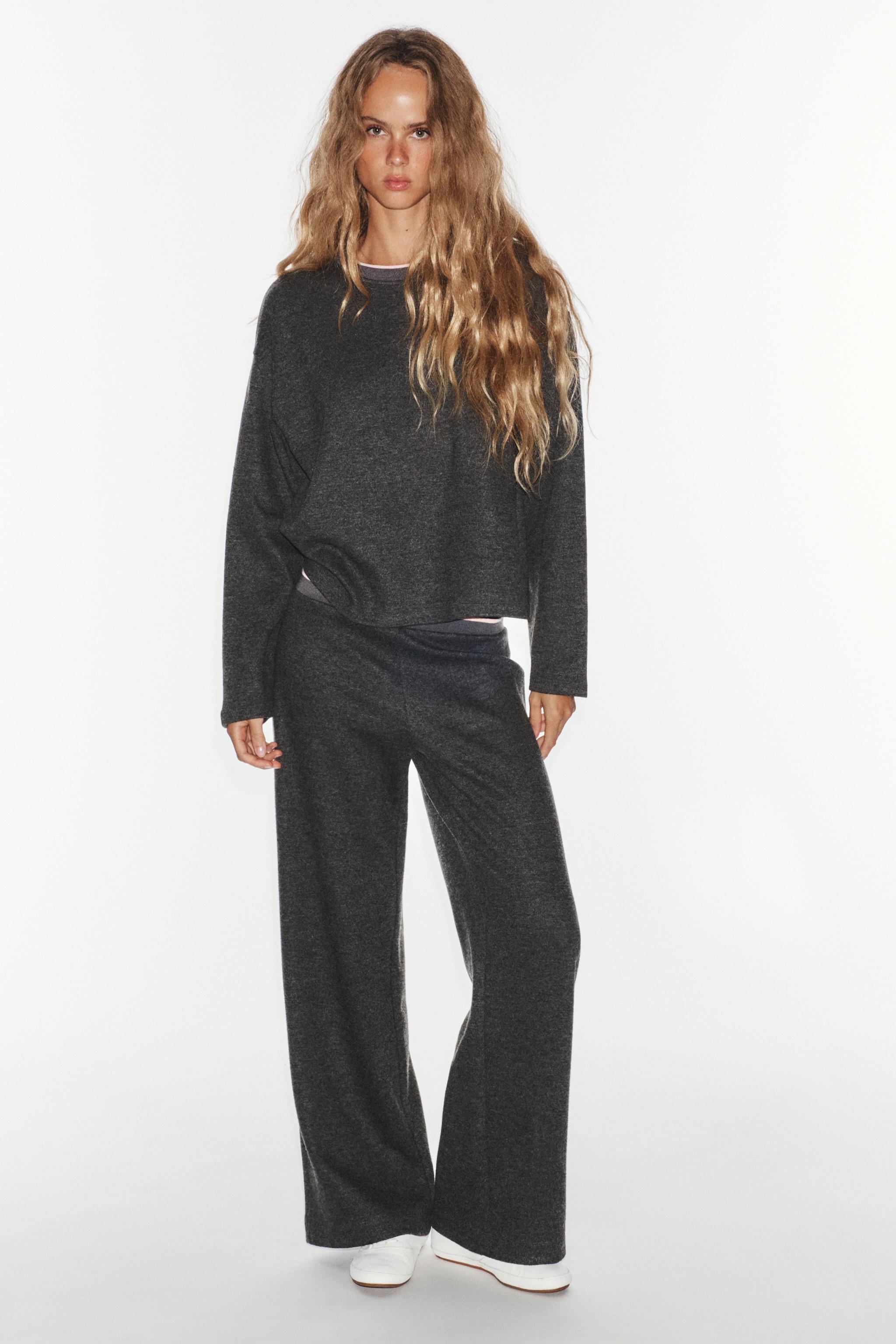 Zara KONTRAST ÇİZGİLİ YUMUŞAK DOKULU SWEATSHIRT