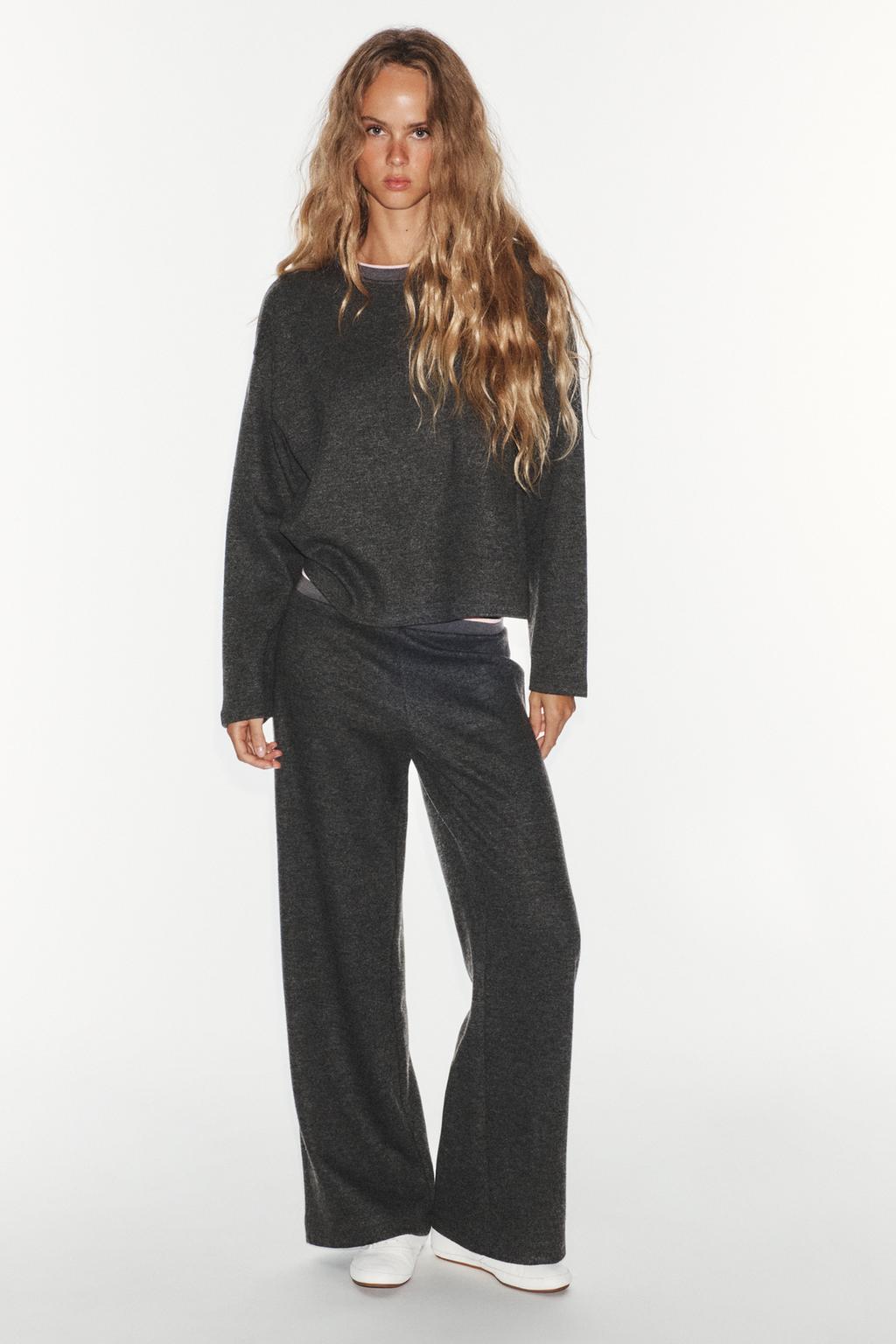 Soft Sweatshirt And Trousers Set - Dark Fuchsia by Zara