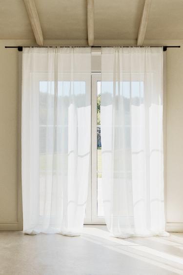 Zara VERY LOW OPACITY SHEER CURTAIN - Ecru