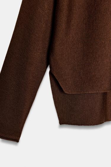 KNIT CAPE JUMPER - Chocolate by Zara - Image 4