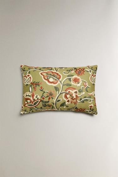 EMBROIDERED CUSHION COVER - Green marl by Zara - Image 0