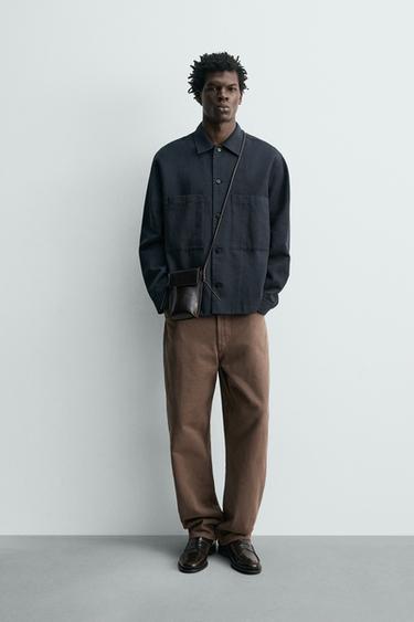 SOBRECAMISA REGULAR FIT BOLSILLOS - Marino oscuro de Zara - Imagen 0