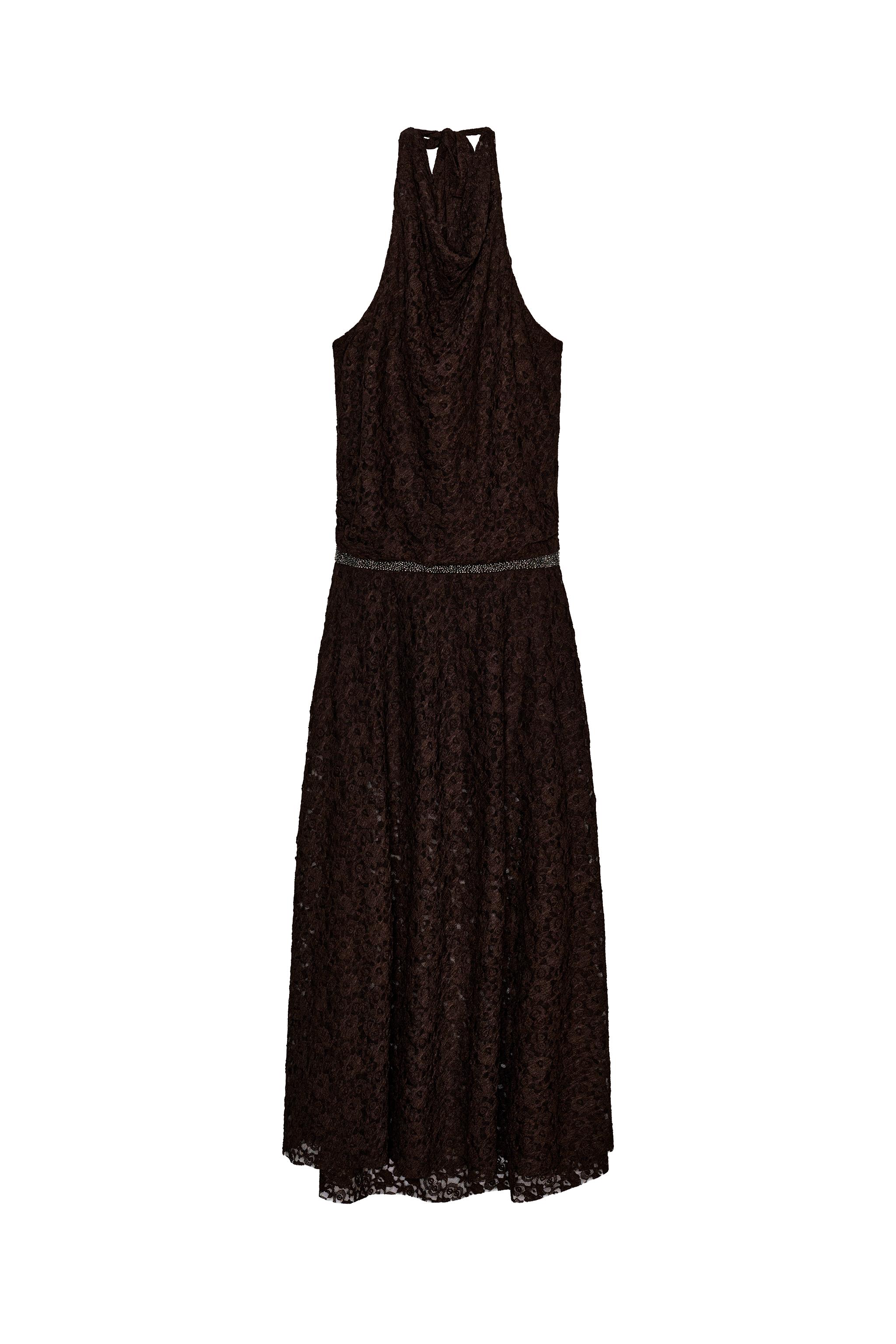 HALTERNECK LACE DRESS WITH SPARKLES