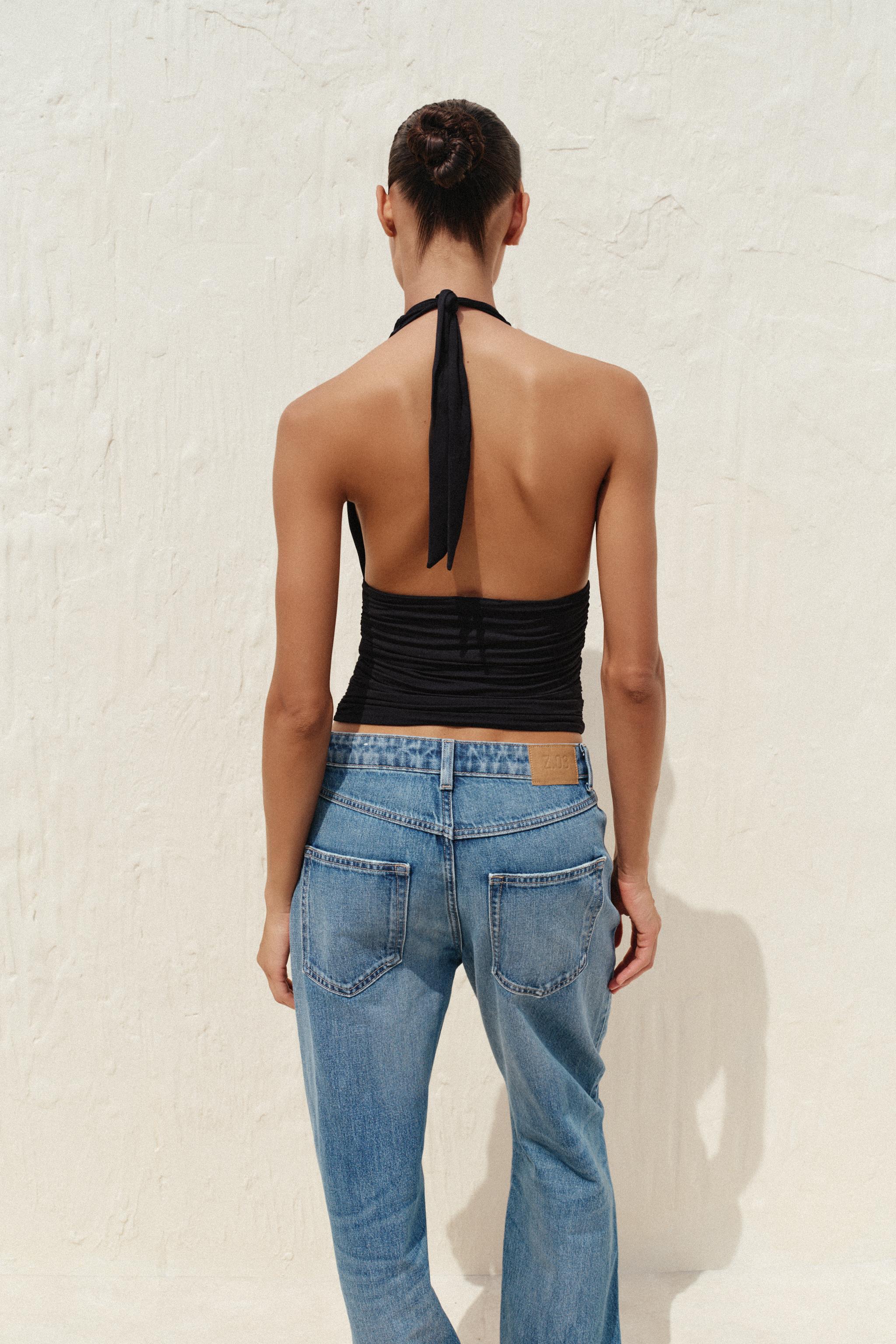 DRAPED HALTER TOP - Burgundy | ZARA United States