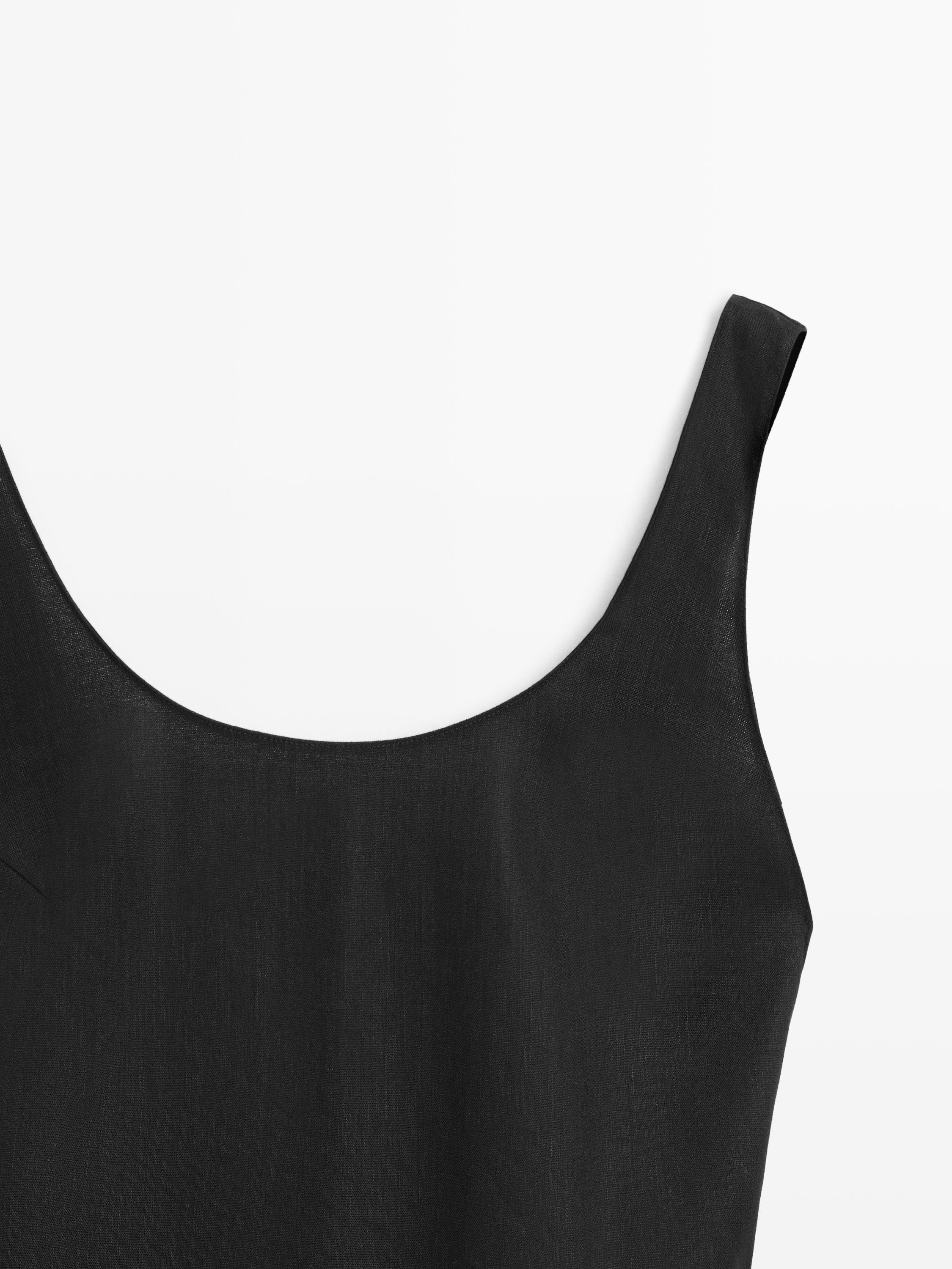 Flowing round neck midi dress