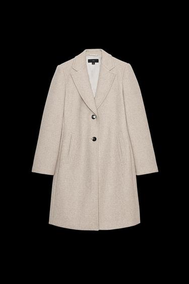 Zara SOFT SHOULDER PAD COAT - taupe brown