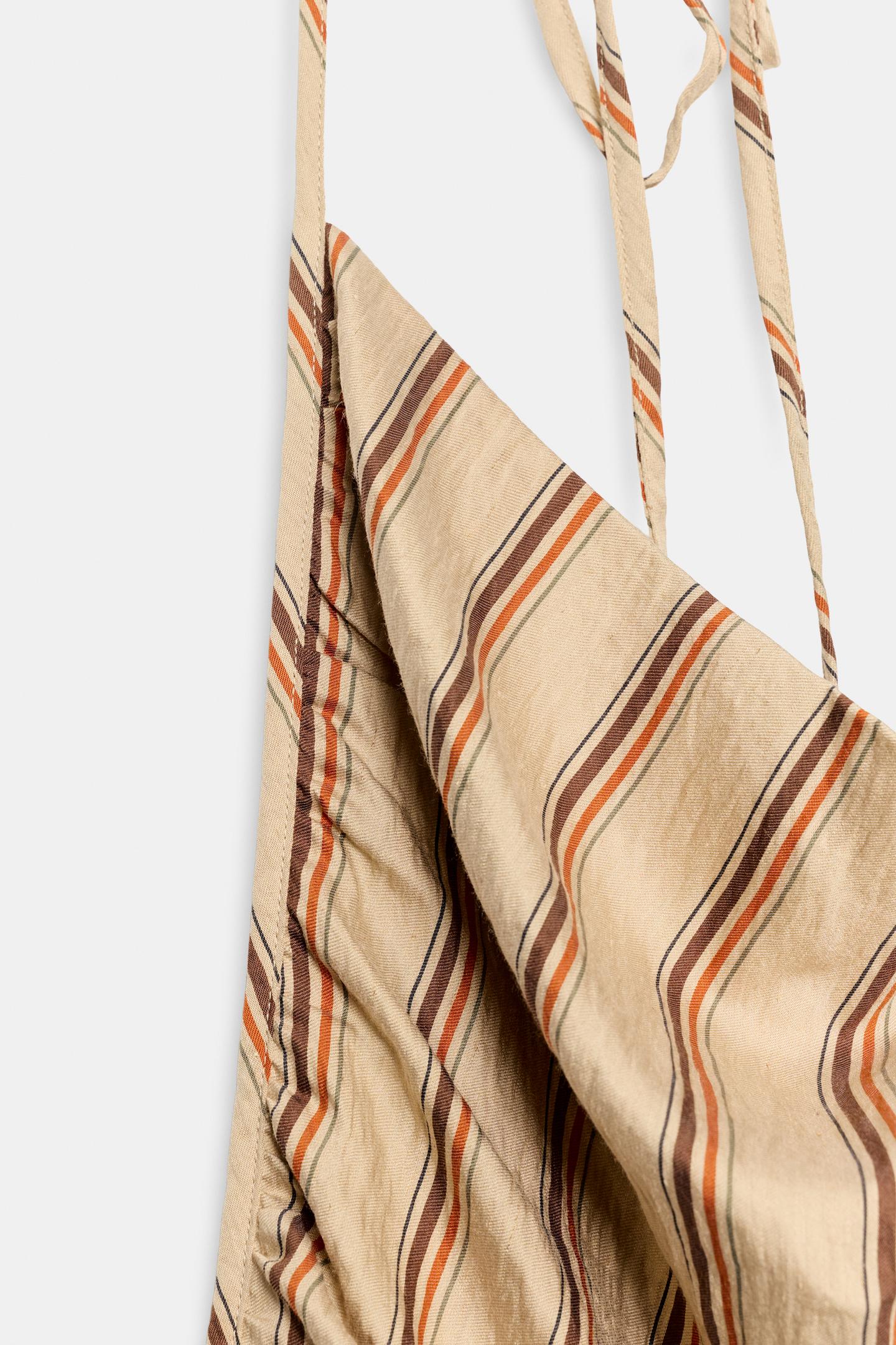 Женский топ Zara Flowy Striped Halter Top, цвет: Бежевый коричневый — фото 8