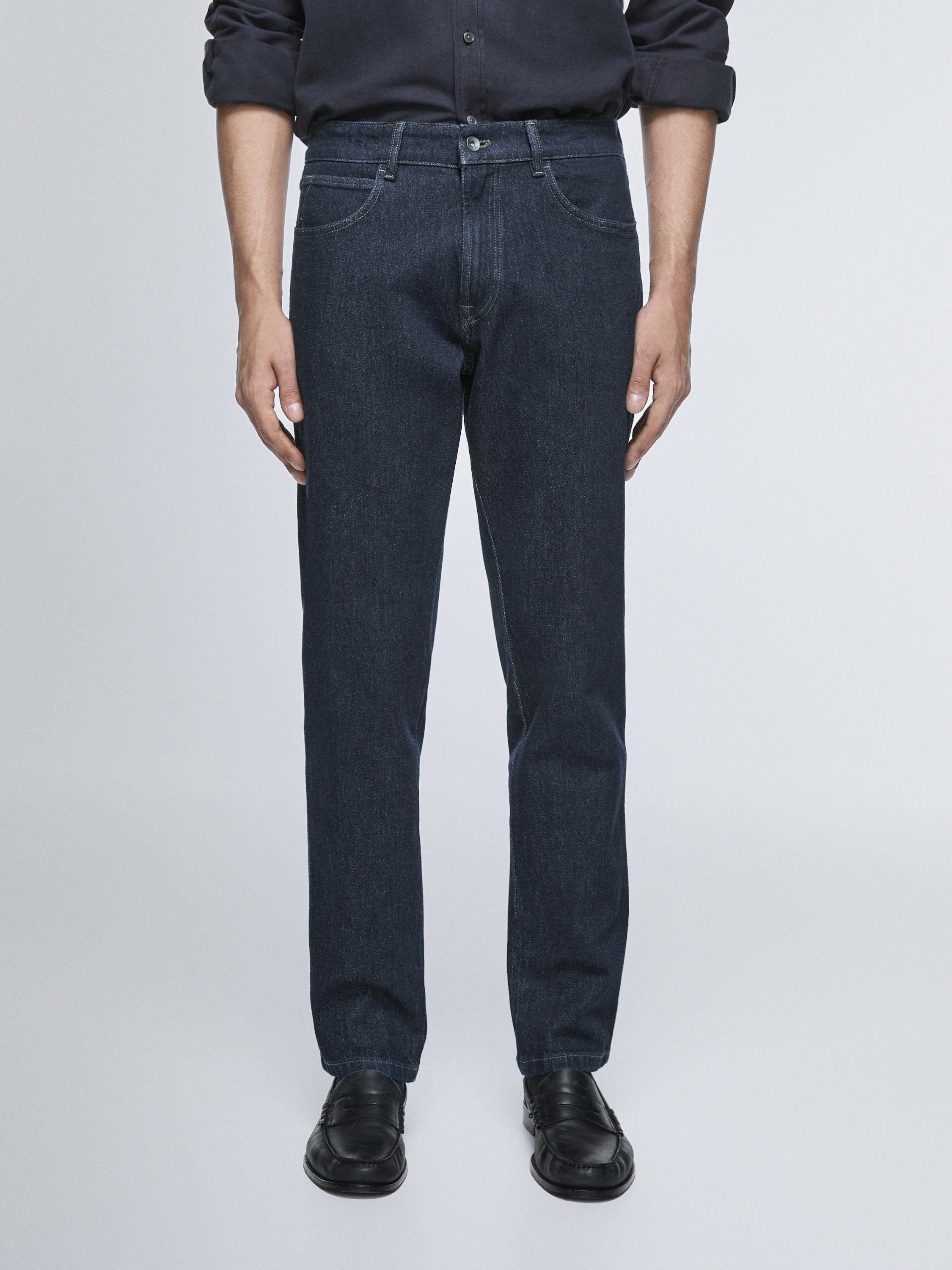 Tapered fit jeans — Navy blue