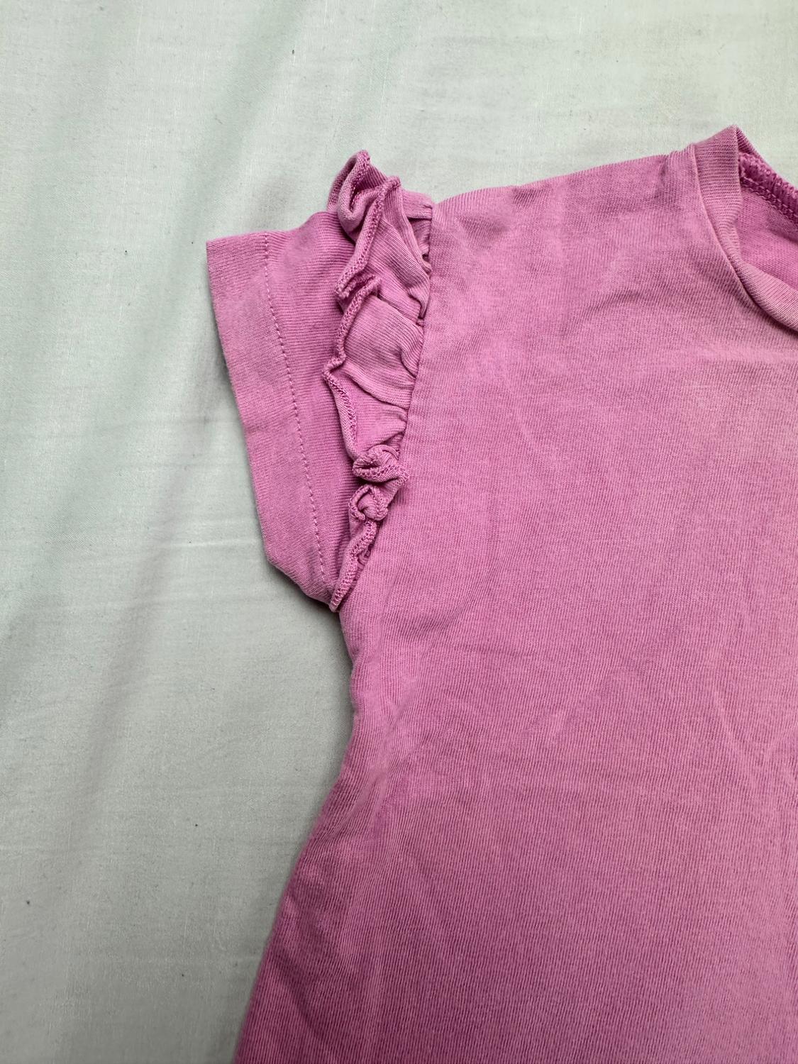 SHIRT SLEEVE TSHIRT. RUFFLE DETAIL ON SLEEVE. - Image 3