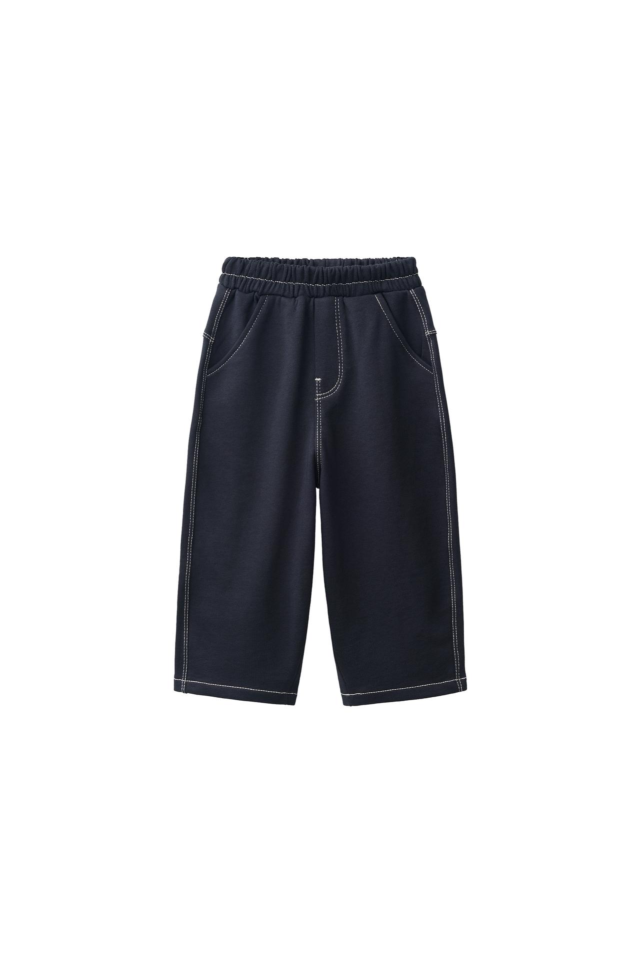 PLUSH BAGGY TROUSERS WITH CONTRAST TOPSTITCHING