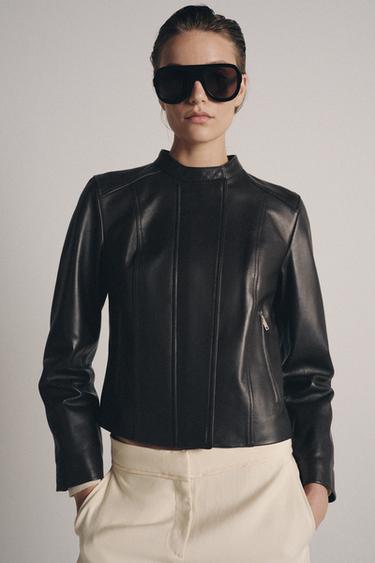 VESTE 100 % CUIR ZW COLLECTION LIMITED EDITION - Marron foncé de Zara - Image 1