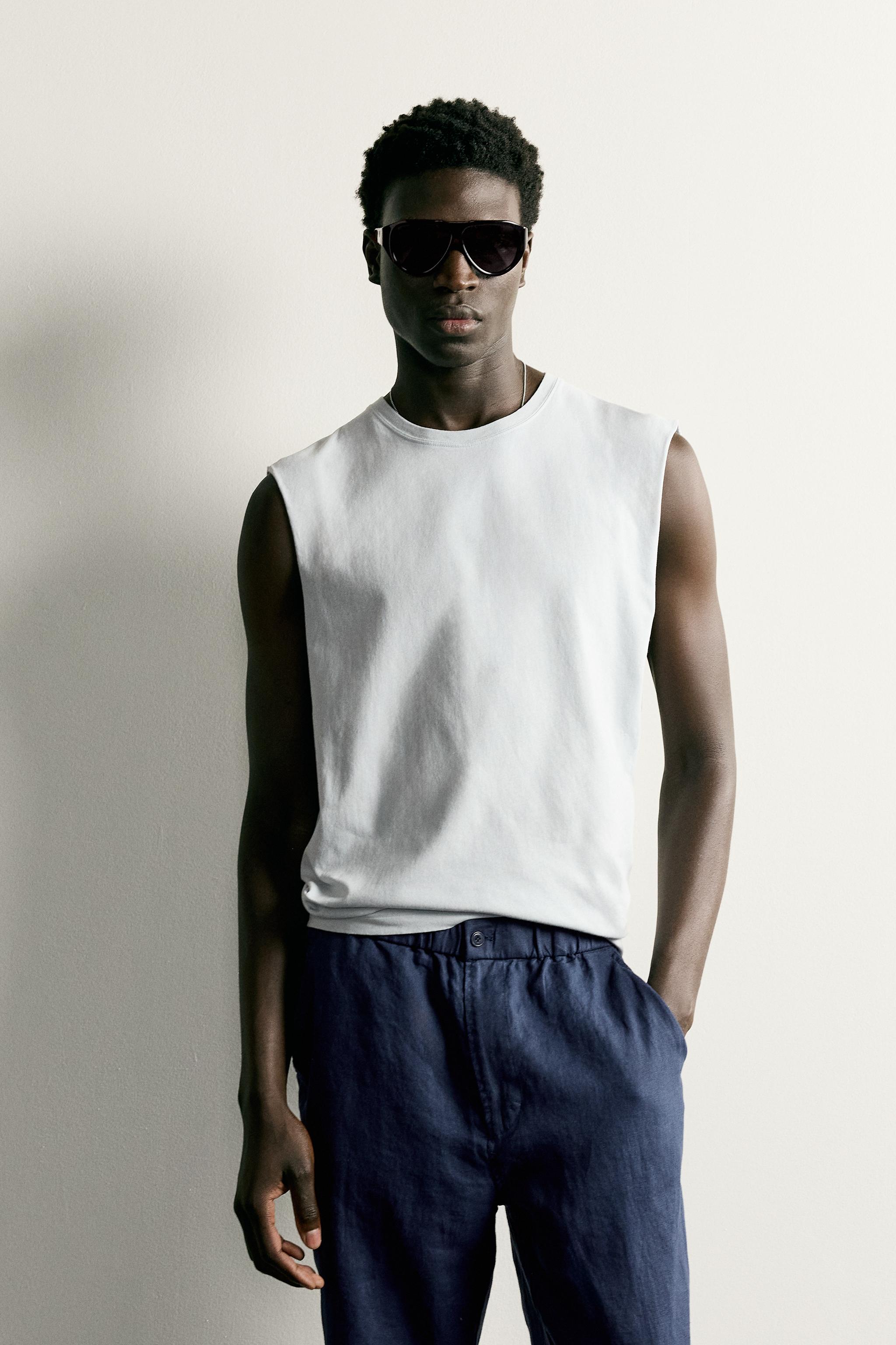 LIGHTWEIGHT RELAXED FIT TANK TOP — Light sky blue (alternate view)