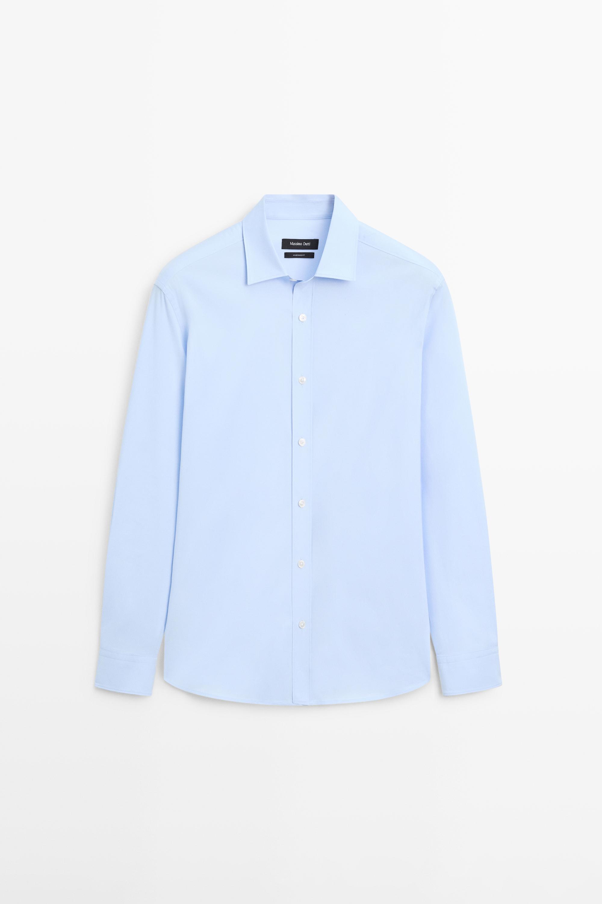 Slim fit stretch cotton blend shirt