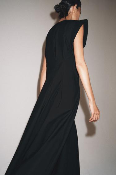 ZW COLLECTION POPLIN PLEATED DRESS - Black by Zara - Image 2