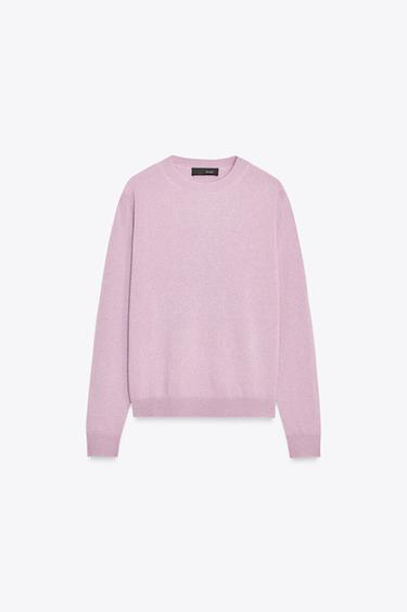 Zara 100% CASHMERE BASIC KNIT SWEATER - Light lilac