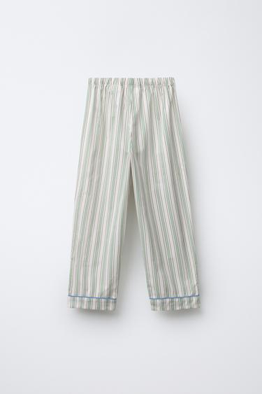 6-14 YEARS/ STRIPED SHIRT AND TROUSERS PYJAMAS - Green by Zara - Image 4