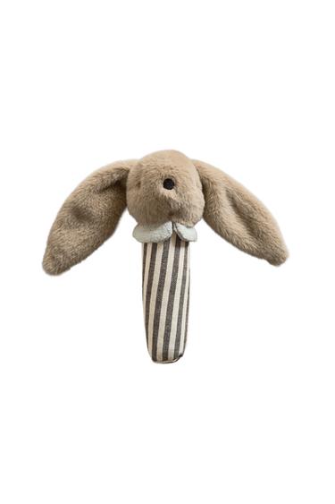 Zara KIDS RABBIT PLUSH TOY RATTLE - Dark beige