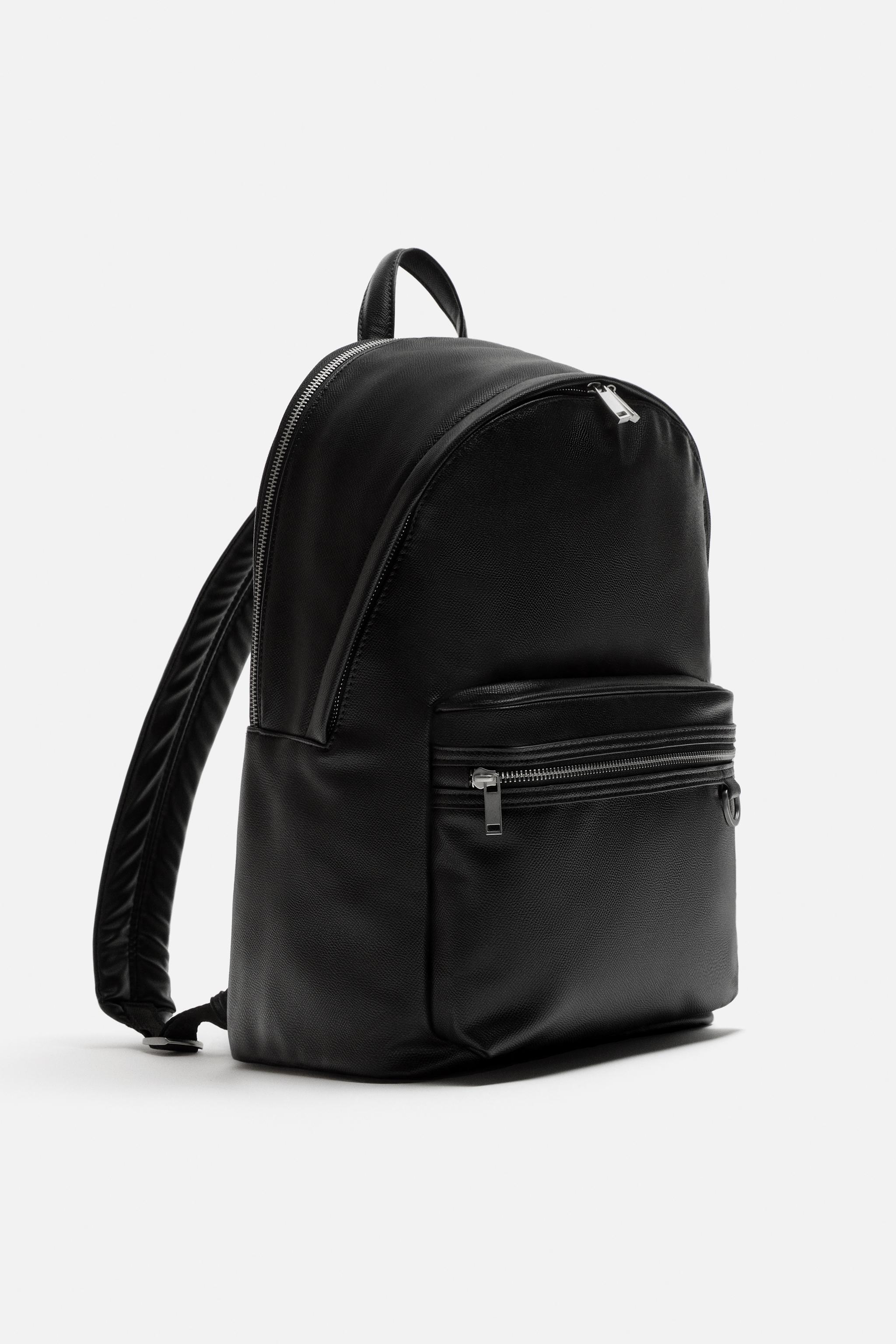 Zara Textured Backpack Black Men