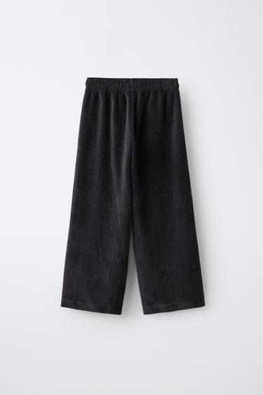 WIDE-LEG CORDUROY PANTS — Anthracite grey 2
