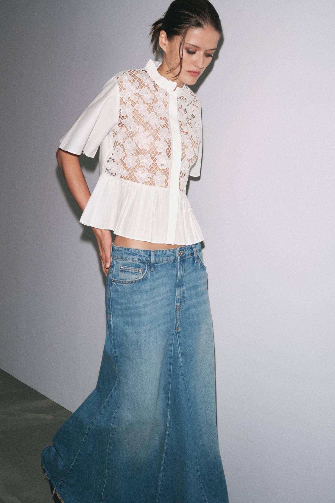 ZW COLLECTION EMBROIDERED PEPLUM SHIRT