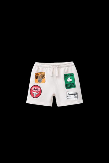 Zara NBA TEAM PATCHES SHORTS - Ecru - Image 0
