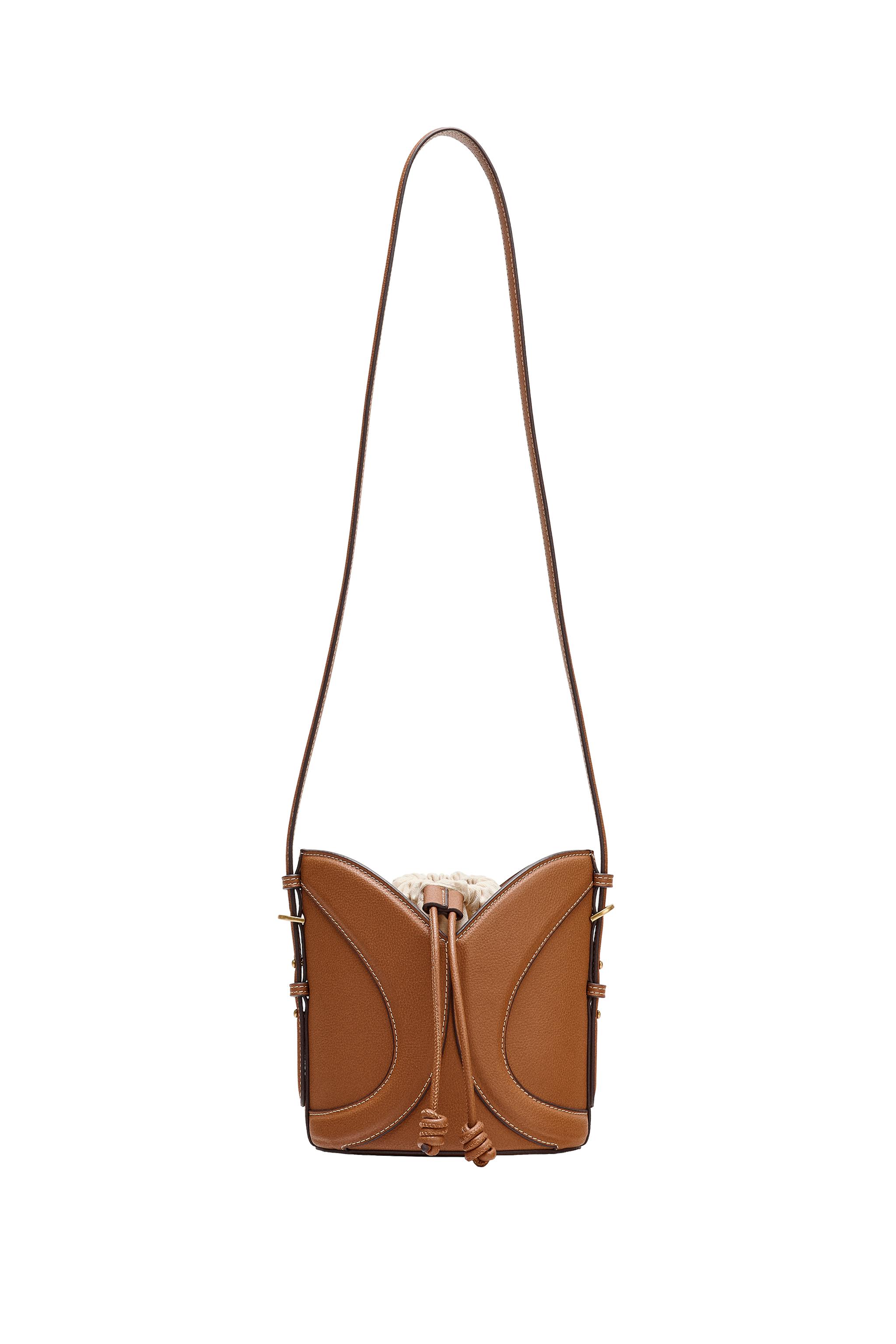 MINI BUCKET BAG WITH TOPSTITCHING - Dark tan | ZARA South Africa