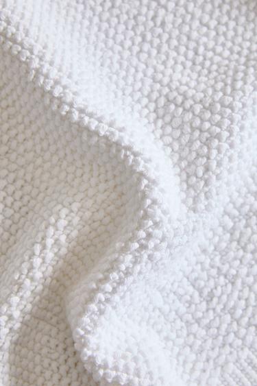 NON-SLIP COTTON BATH MAT - White by Zara