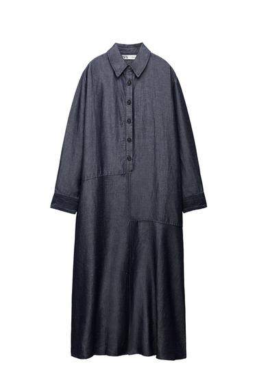 ZW COLLECTION LINEN BLEND SHIRT DRESS