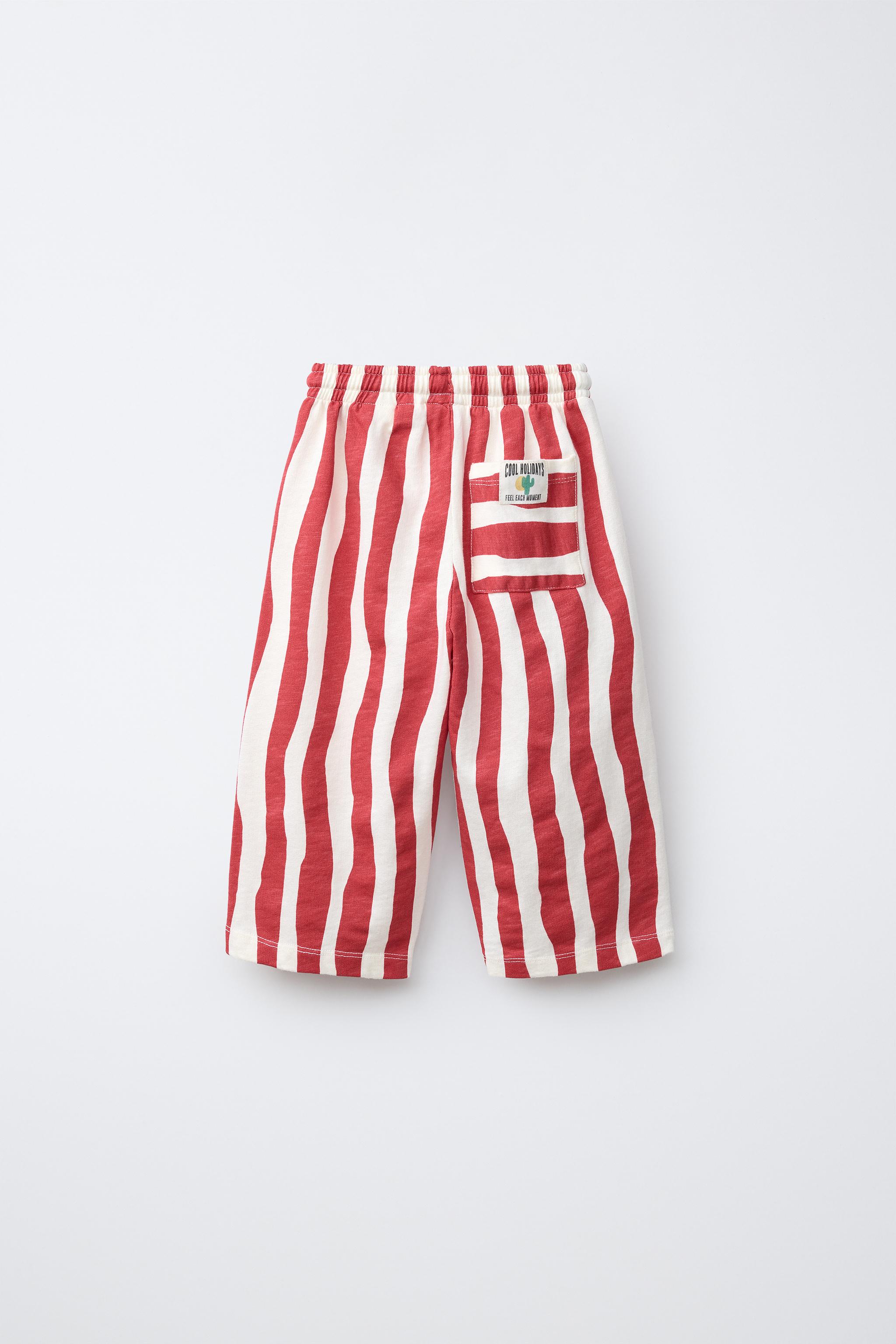 WAVE STRIPE PANTS — Red (alternate view)