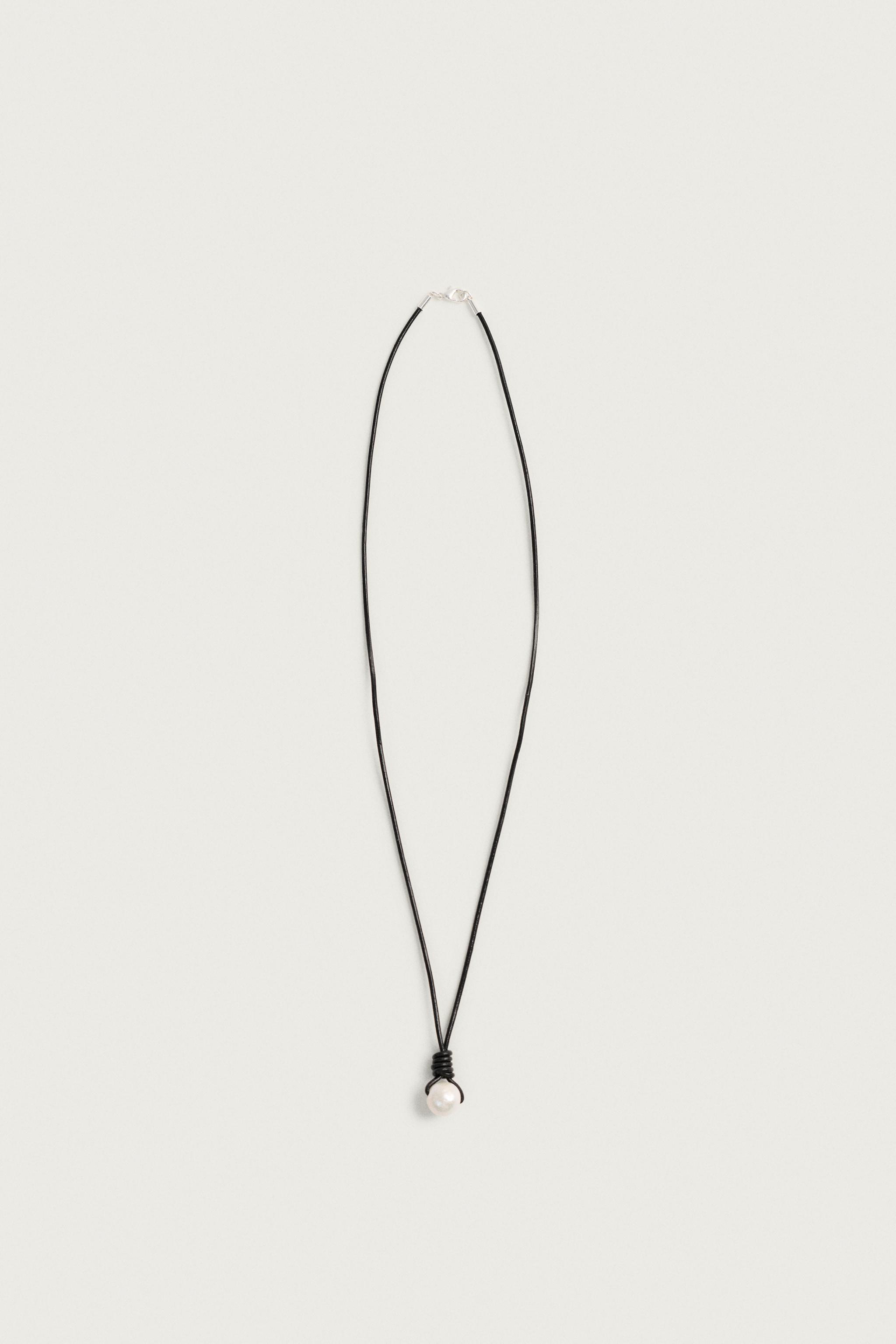 PEARL CORD NECKLACE — Leather