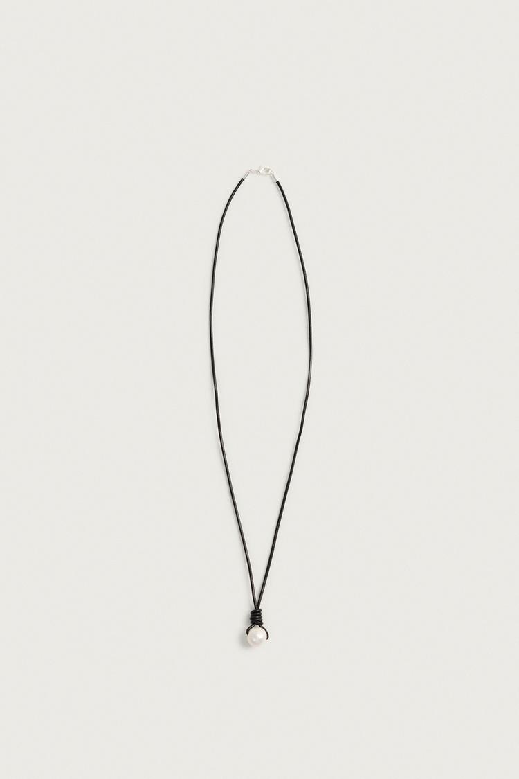 PEARL CORD NECKLACE — Leather